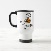 基本的な棒の姿のバスケットボールのTシャツおよびギフト トラベルマグ (左)