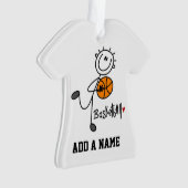 基本的な棒の姿のバスケットボール選手 オーナメント (正面)