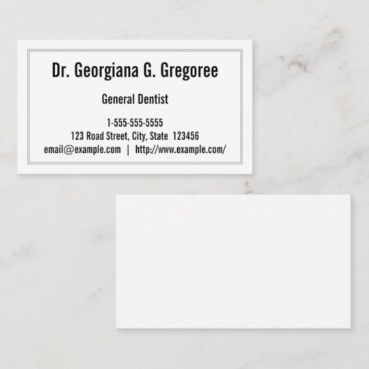 基本的な歯科医の名刺 名刺 (正面/裏面)