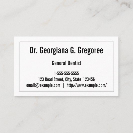 基本的な歯科医の名刺 名刺 (正面)