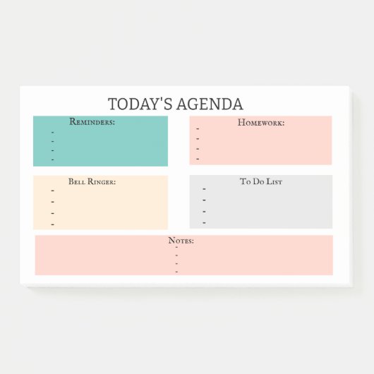基本的な毎日のプランナータスクの今日のタスク実行する予定リスト ポストイット (正面)