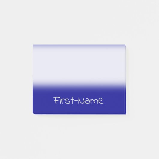 基本的な濃紺の背景および薄い灰色の名前 ポストイット (正面)