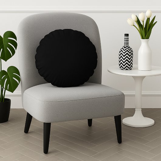 基本的な無地の黒い色のプレーンシンプルミニマル、 ラウンドクッション