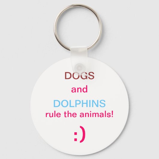 基本的な犬とイルカが動物のキーチェーンを支配する キーホルダー (正面)