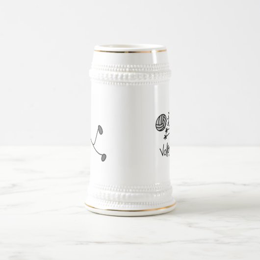 基本的な男性の棒の姿のバレーボール ビールジョッキ (中央)