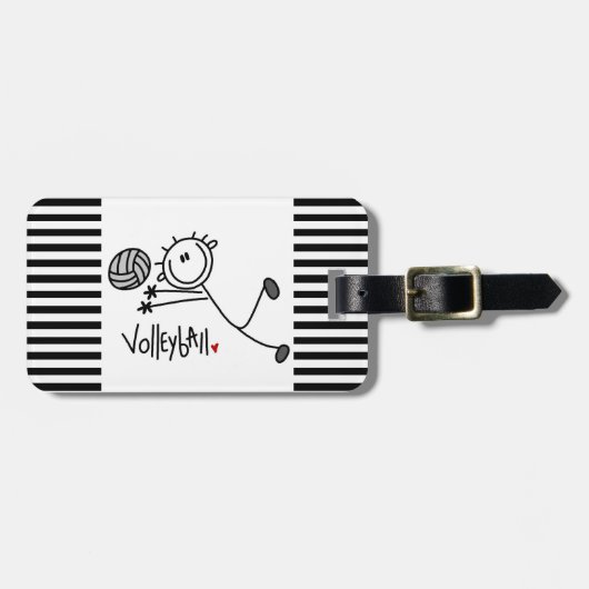 基本的な男性の棒の姿のバレーボール ラゲッジタグ (正面横)