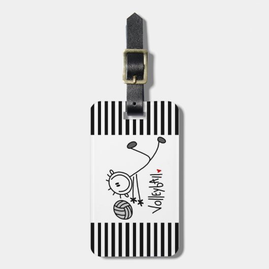 基本的な男性の棒の姿のバレーボール ラゲッジタグ (正面縦)