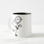 基本的な男性の棒の姿の空手のTシャツおよびギフト ツートーンマグカップ (正面左)