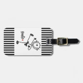 基本的な男性の棒の姿の空手のTシャツおよびギフト ラゲッジタグ (正面横)