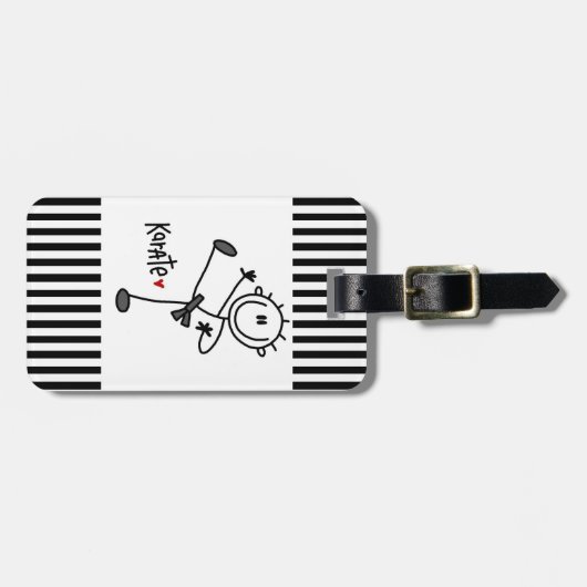 基本的な男性の棒の姿の空手のTシャツおよびギフト ラゲッジタグ (正面横)