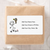 基本的な男性スティックフィギュアテニス選手 ラベル (インサイチュ)