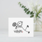 基本的な男性スティックフィギュアバレーボール ポストカード (スタンド正面)