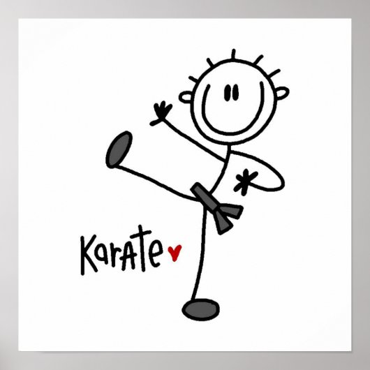 基本的な男性スティックフィギュア空手Tシャツ&ギフト ポスター (正面)