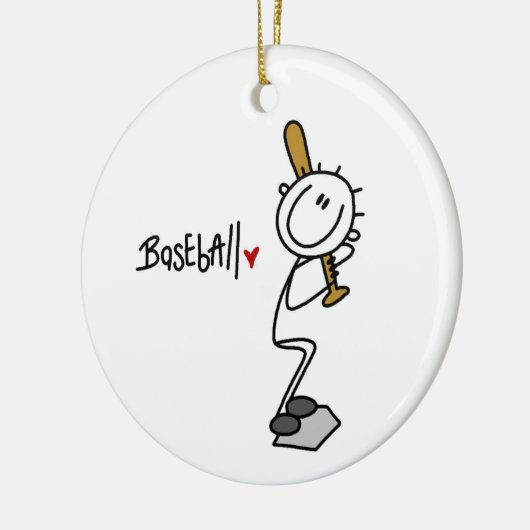 基本的な男性スティックフィギュアTシャツとギフト セラミックオーナメント (左)