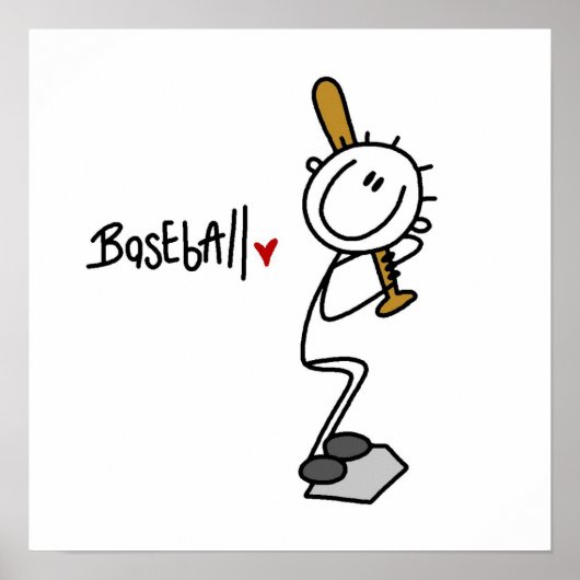 基本的な男性スティックフィギュアTシャツとギフト ポスター (正面)