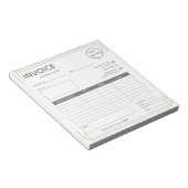 基本的な白い緑とロゴの小規模企業の請求書 ノートパッド (アングル)