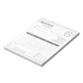 基本的な白い緑とロゴの小規模企業の請求書 ノートパッド (回転)