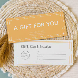 基本的な白とオレンジのロゴ ビジネス ギフト券