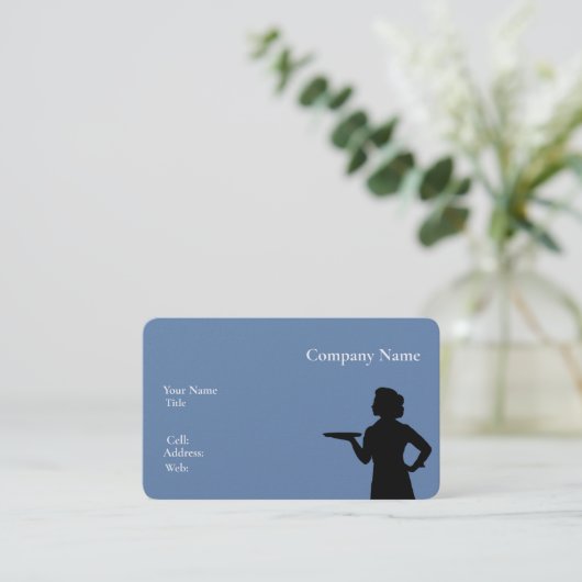 基本的な白色テンプレート名刺サーバー 名刺 (スタンド正面)