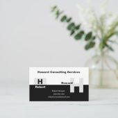 基本的な白黒の名刺 名刺 (スタンド正面)