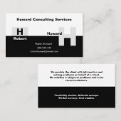 基本的な白黒の名刺 名刺 (正面/裏面)