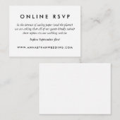 基本的な白黒の結婚オンラインRSVPカード エンクロージャーカード (正面/裏面)