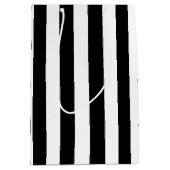 基本的な白黒の縦ストライプ列 ミディアムペーパーバッグ (正面)