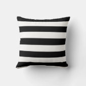 基本的な白黒ストライプ クッション (裏面)