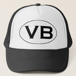 基本的な白黒VB Virginia Beachの楕円形のロゴ キャップ