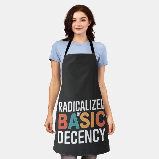 基本的な礼儀によって急進化した民主主義の社会 エプロン (着用した状態)