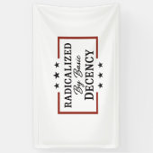 基本的な礼儀によって急進化した民主主義の社会 横断幕 (縦)