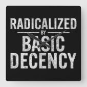 基本的な礼儀によって急進化すおもしろいる スクエア壁時計 (正面)