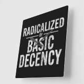 基本的な礼儀によって急進化すおもしろいる スクエア壁時計 (傾斜)