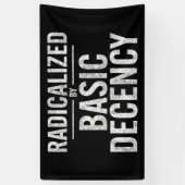 基本的な礼儀によって急進化すおもしろいる 横断幕 (縦)