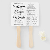 基本的な空白の結婚式 プログラムファン ハンドファン (正面&裏面)