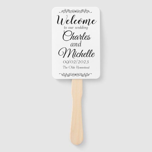 基本的な空白の結婚式 プログラムファン ハンドファン (正面)