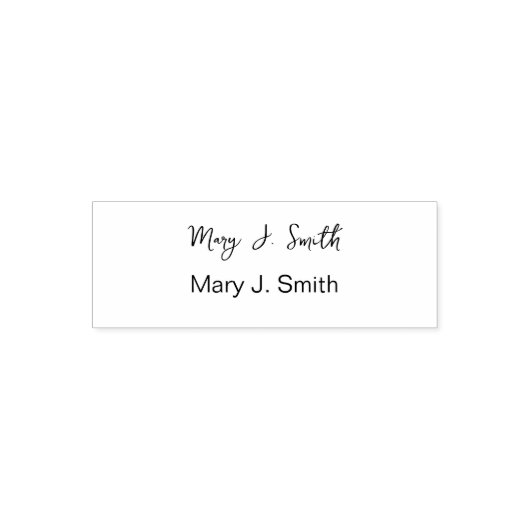 基本的な筆記体スクリプトの署名とプリント名 セルフインキングスタンプ (デザイン)