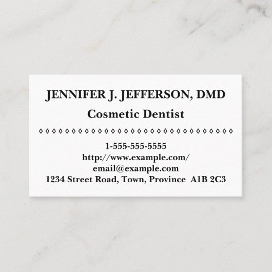 基本的な美容歯科医の名刺 名刺 (正面)