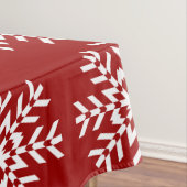 基本的な赤と白の雪片のスキー季節 テーブルクロス (インサイチュ)