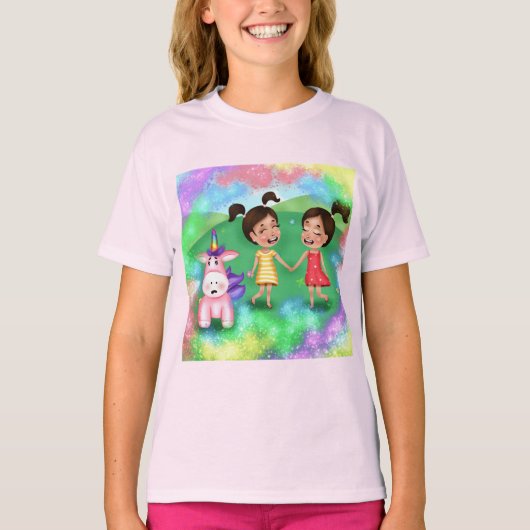 基本的な軽量Tシャツとおもしろいカラフルプリント。 Tシャツ (正面)