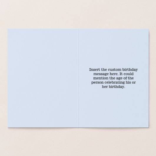 基本的な銀ぱくの第60誕生日の挨拶状 箔カード (内部)