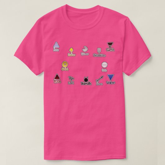 基本的な錬金術要素 Tシャツ (デザイン正面)