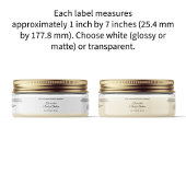 基本的な防水ホワイトコスメティックジャラベル1" x 7" シール