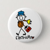 基本的な電気技師のTシャツおよびギフト 缶バッジ (正面)