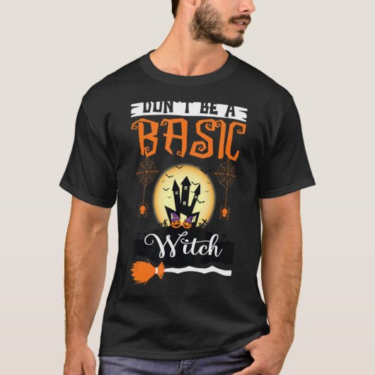 基本的な魔女ハロウィーンの衣装になるな Tシャツ (正面)