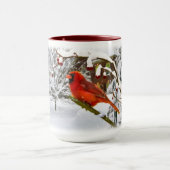 基本的な鳥、雪、冬、マグ マグカップ (中央)