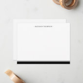 基本的な黒いストライプ文房具 ノートカード (正面/裏面インサイチュ)