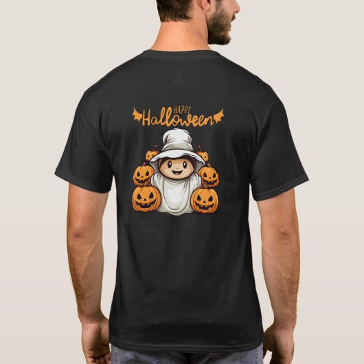 基本的な黒いTシャツ Tシャツ (裏面)