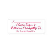 基本的な「すみやかに署名して戻る」 セルフインキングスタンプ (デザイン)