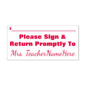 基本的な「すみやかに署名して戻る」 セルフインキングスタンプ (デザイン)